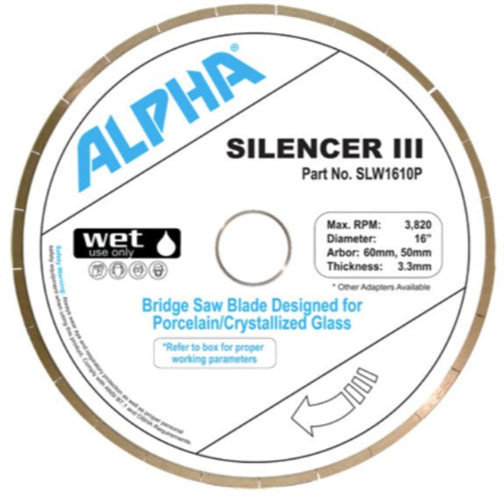 Alpha Silencer III Porcelain/Crystallized Glass Blades 16"