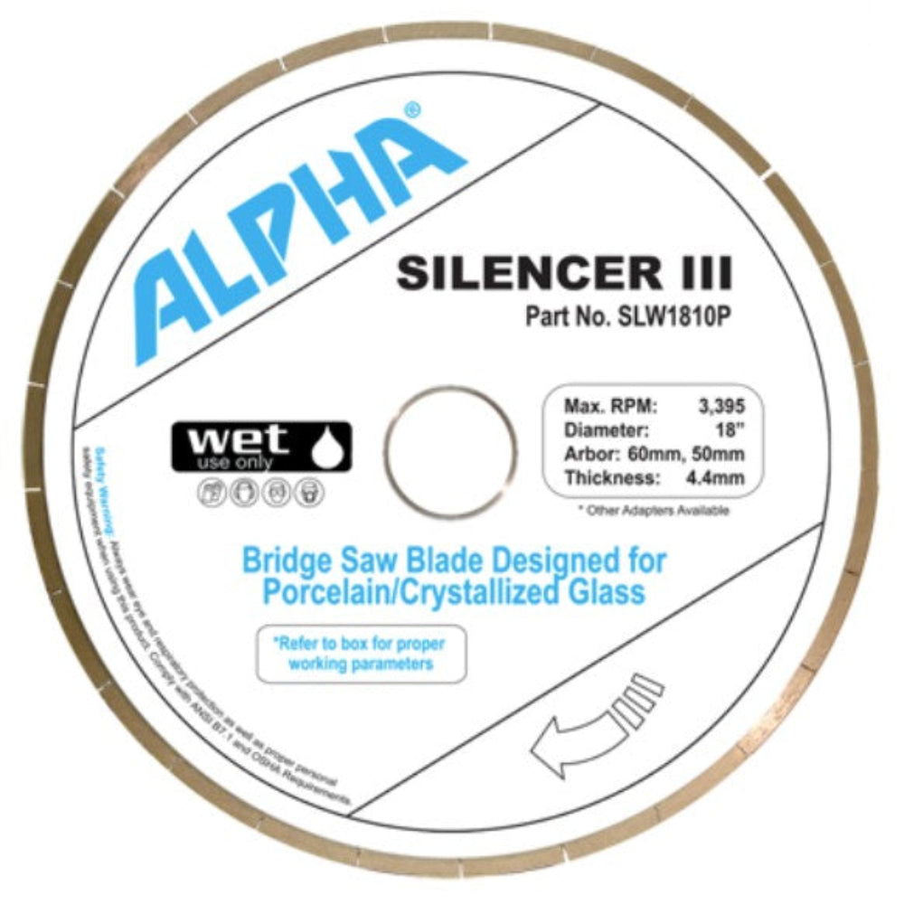 Alpha Silencer III Porcelain/Crystallized Glass Blades 18"